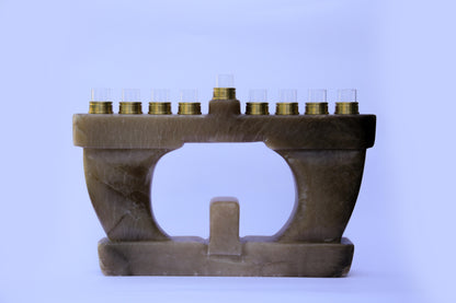 חנוכיה מאבן אלבסט חום